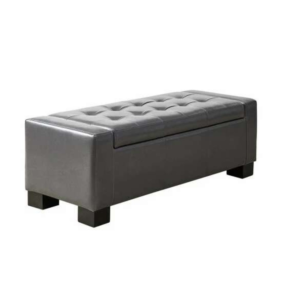 Wholesale Best Reviews Of Madison Park Aura Grey Tufted Top Soft Close Storage Bench