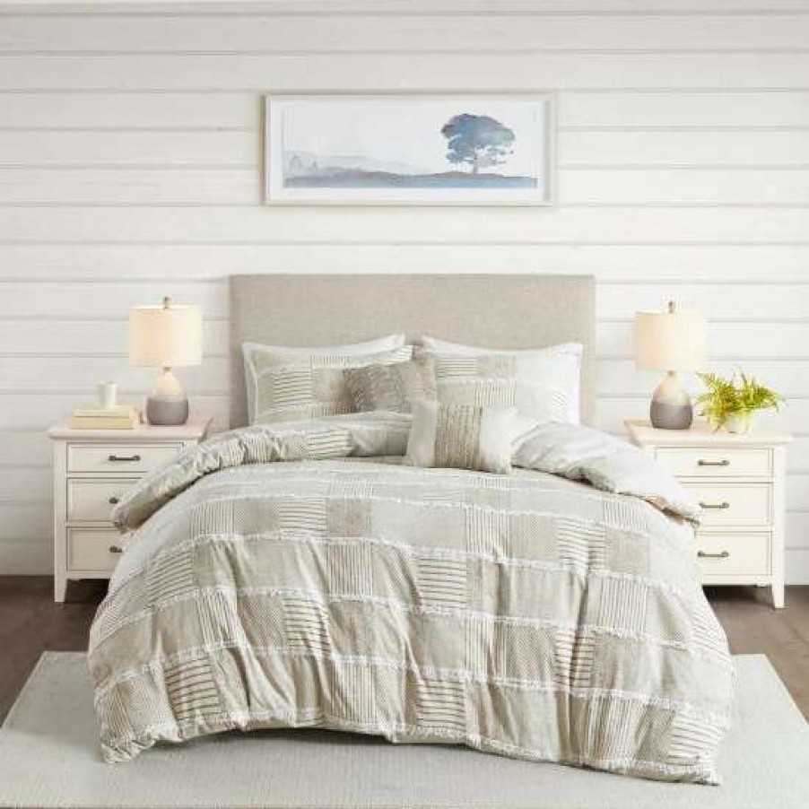 Online Cheapest Madison Park Aiden 5 Piece Cotton Clipped Comforter Set