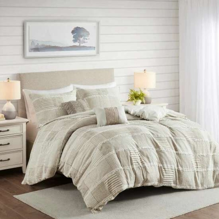 Online Cheapest Madison Park Aiden 5 Piece Cotton Clipped Comforter Set