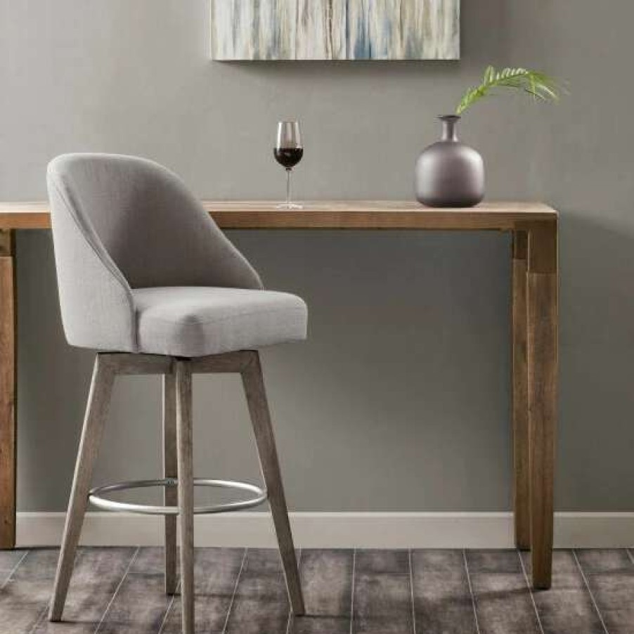 Hot Brand New Madison Park Walsh Upholstered Bar Stool With 360 Degree Swivel Seat