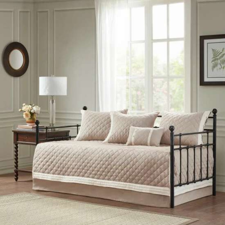 New Outlet Madison Park Levine Khaki 6 Piece Cotton Daybed Cover Set