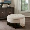 Clearance Coupon Madison Park Javier Round Storage Ottoman