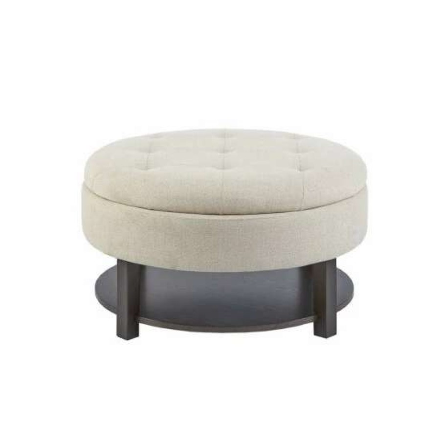 Clearance Coupon Madison Park Javier Round Storage Ottoman