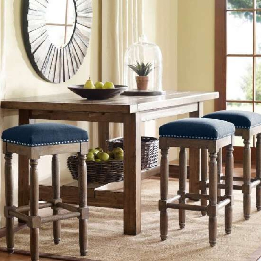 Best Promo Madison Park Kagen Navy Stool (Set Of 2)