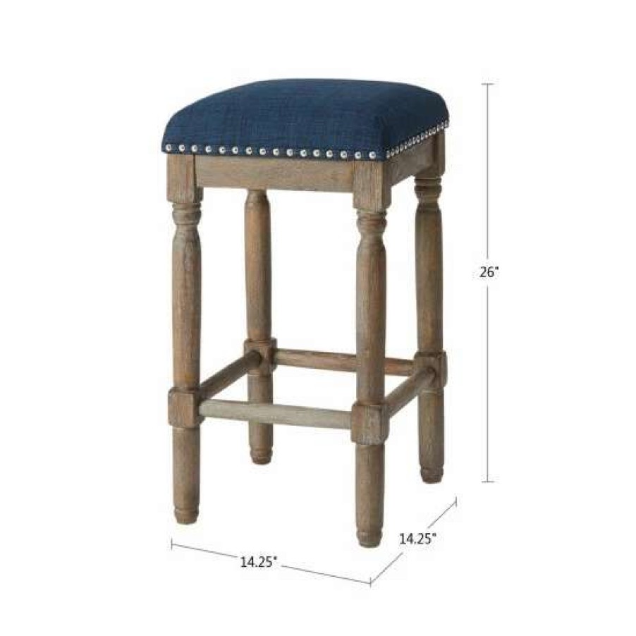 Best Promo Madison Park Kagen Navy Stool (Set Of 2)