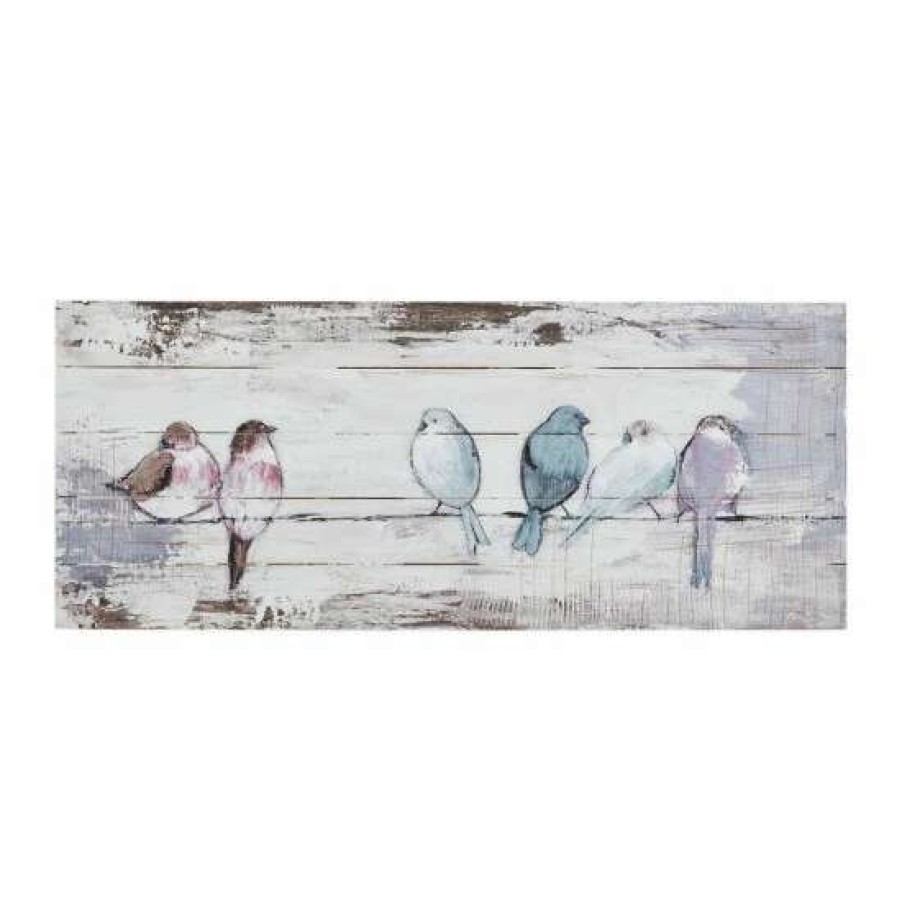 Hot Deals Madison Park Perched Birds White/Grey Hand Painted Wood Plank