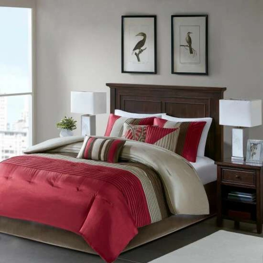 Hot Coupon Madison Park Tradewind Red 7-Piece Comforter Set