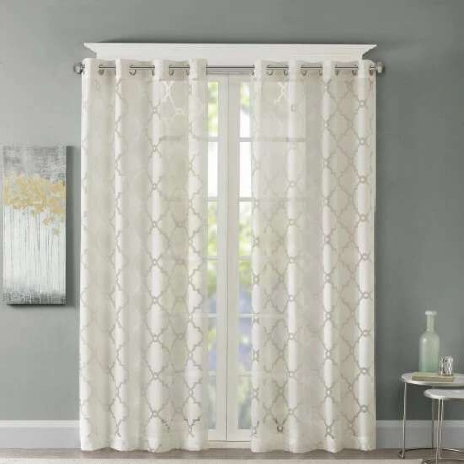 Wholesale Brand New Madison Park Laya Fretwork Burnout Sheer Curtain Panel