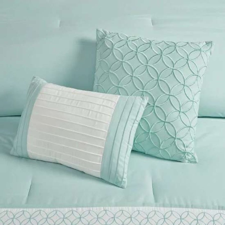 Online Discount Madison Park Carlton Aqua 8-Piece Comforter Set