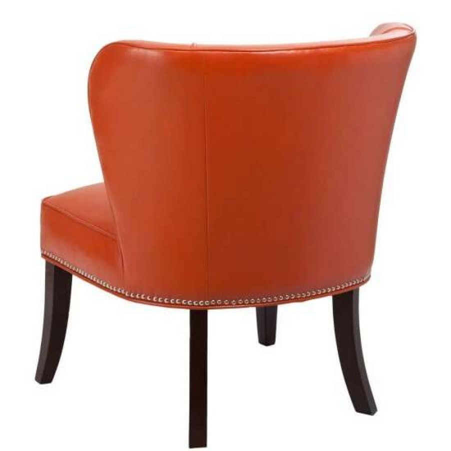 Wholesale Brand New Madison Park Sheldon Orange Concave Back Armless Accent Chair